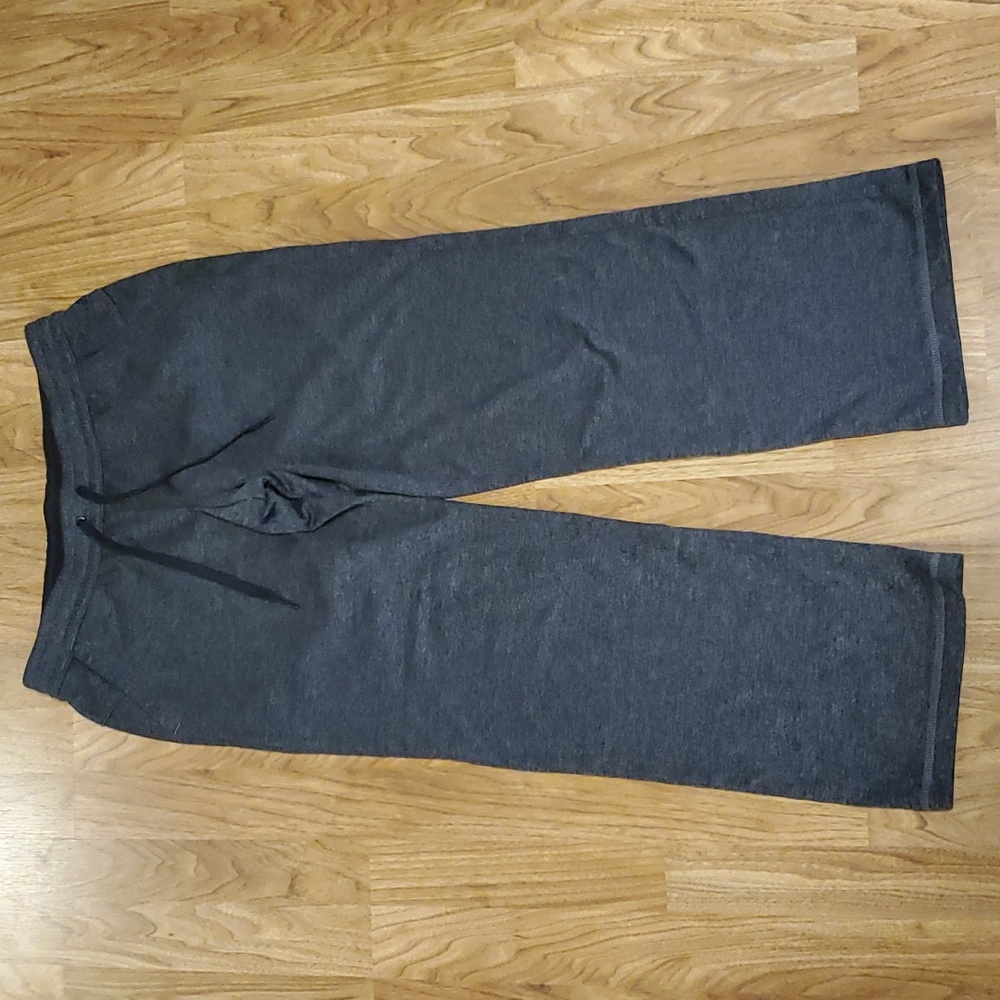 Adidas Fleece Lined Pants Drawstring Dark Heather Gray Size M